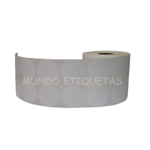 Etiquetas de Papel Semibrillo Circular de 40 mm con 2 salidas