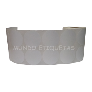 Etiquetas de Papel Semibrillo Circular de 50 mm con 2 salidas