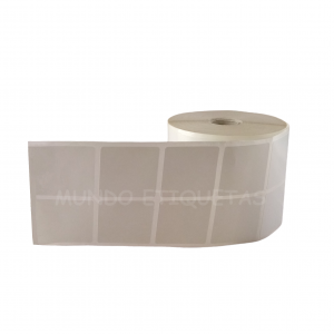 Etiquetas de Papel Semibrillo de 40 x 40 mm con 2 salidas